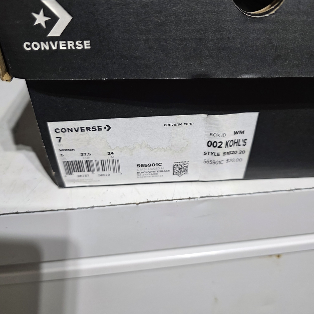 Converse Black and White High-Top Sneakers - Picture 4 of 4